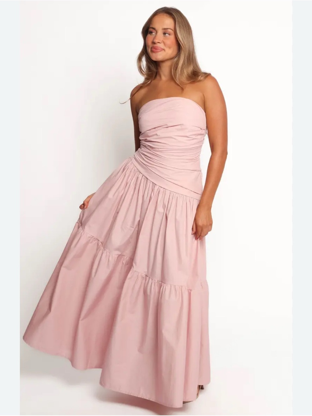 Petal & Pup Strapless Tiered Maxi Dress - Blush❤️